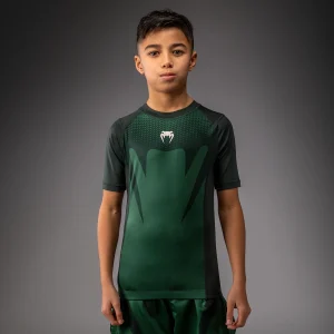 Venum Attack Rashguard a maniche corte per bambini - Verde foresta/ Bianco sporco