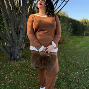 Pigiama Donna Manica Lunga Cachemire Acero