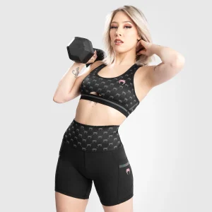 Pantaloncini da bici da donna Monogram Venum – Nero/Oro rosa