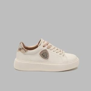 Scarpa Cream/Pyton Logo Blauer Glitter BLAUER
