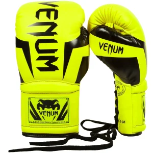 Guanti da boxe Venum Elite con lacci - Neo Giallo