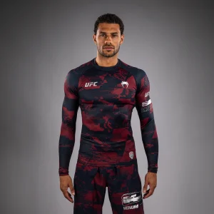 UFC Zenith by Venum Authentic Fight Week Rashguard maniche lunghe Performance Uomo - Blu navy/Bordeaux/Argento