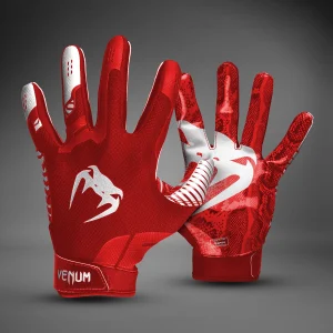 Venum Elite Guanti da Football - Rosso/Argento