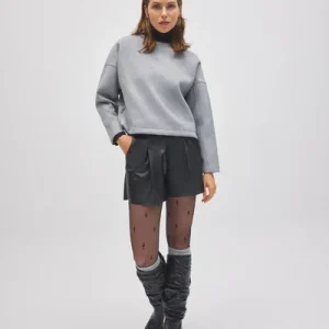 SHORTS EFFETTO PELLE NERA YSABEL MORA