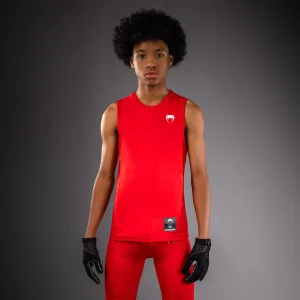 Venum Elite Football Maglietta a Compressione Senza Maniche da Calcio per Bambini - Rosso