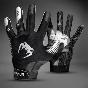 Venum Elite Guanti da Football - Nero/Argento