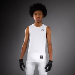 Venum Elite Football Maglietta a Compressione Senza Maniche Da Calcio per Bambini - Bianco