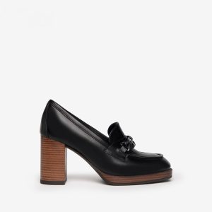 SCARPA MOCASSINO CON TACCO MONZA NERO GIARDINI