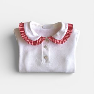 Polo Vichy rosso bimba