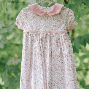 Abito Sartini fiorato beige e rosa