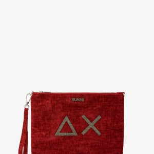 SU68 Pochette in velluto con logo
