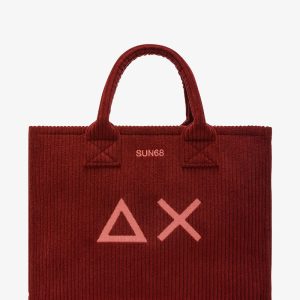 SUN68 Shopping bag midi Cali in velluto costine