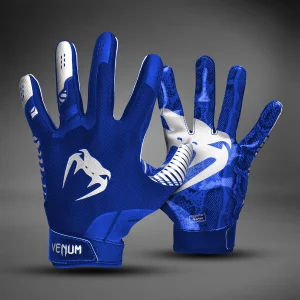 Venum Elite Guanti da football - Blu reale/Argento
