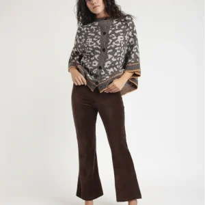 49206 - PANTALONI A CAMPANA ELASTICIZZATI IN VELLUTO A COSTE