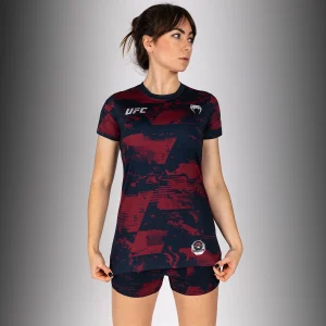 UFC Zenith by Venum Authentic Fight Week T-shirt maniche corte Performance Donna - Blu navy/Bordeaux/Argento