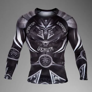 Venum Gladiator 3.0 Rashguard a maniche longhe - Nera/Bianca