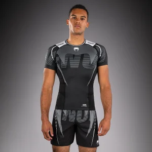 Venum Adrenaline Rashguard a manica corta – Nero/Grigio Argento