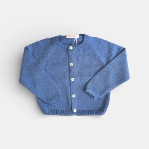 Cardigan in cotone avio