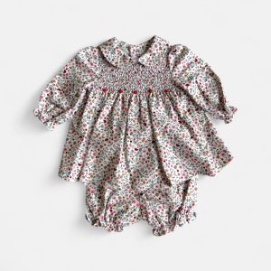 Coprifasce a fantasia autunnale con ricamo punto smock