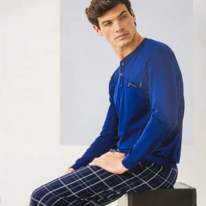 Pigiama lungo da uomo in cotone Enrico Coveri EP2188