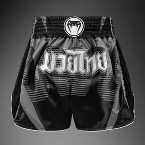Venum Adrenaline Pantaloncini Muay Thai – Nero/Grigio Argento