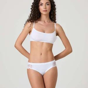 Slip a vita bassa con pizzo in cotone e modal Jadea 520