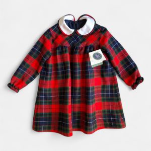 Abito bimba Daria scozzese rosso