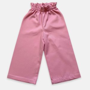 Pantaloni svasati in drill rosa