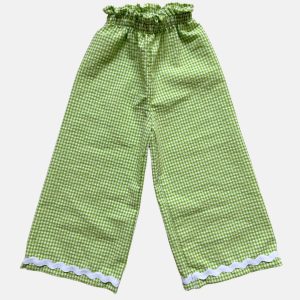 Pantaloni svasati vichy verde